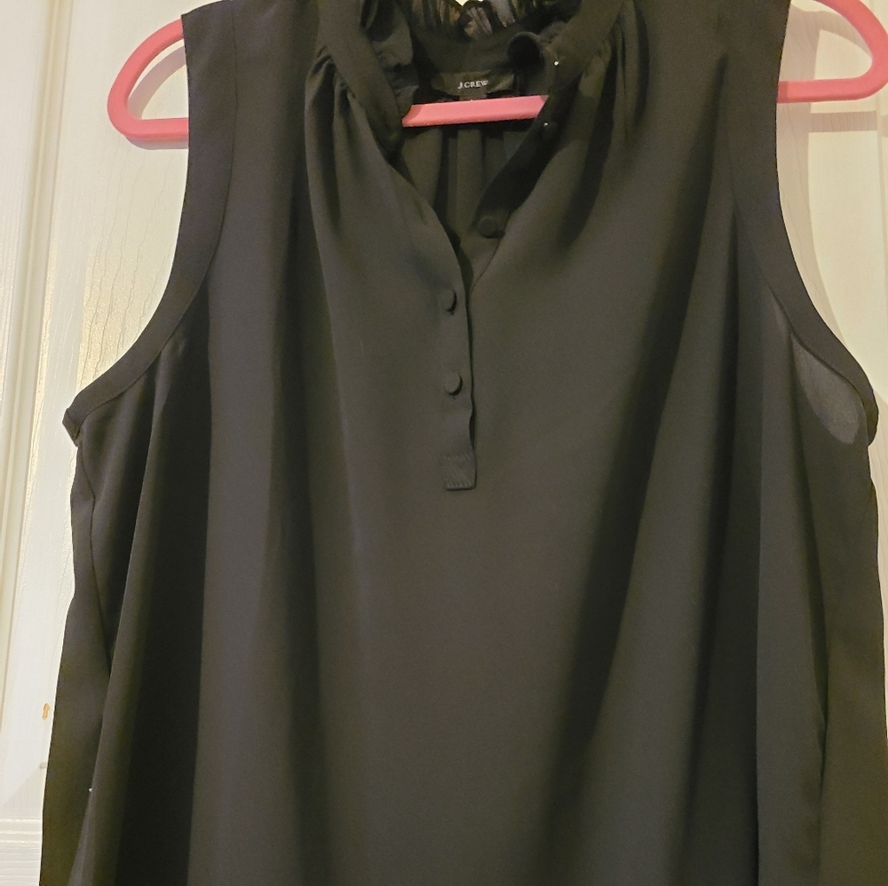 Black flowy jcrew top.